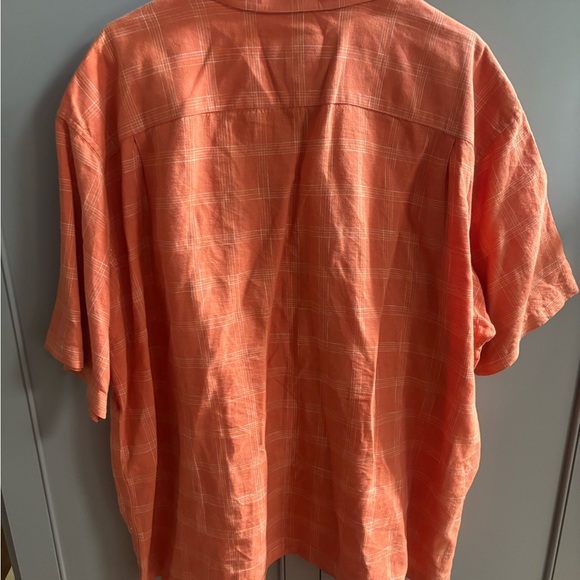 Eddie Bauer Orange linen/cotton Casual Button Down Shirt sz XXL - Picture 3 of 3